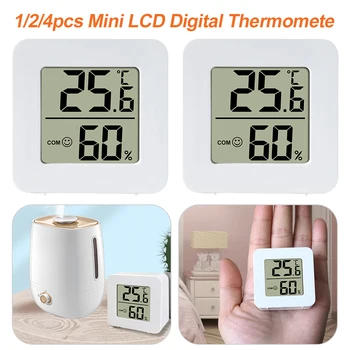 1/2 /4шт Электронный термогигрометр, мини-ЖК-цифровой высокоточный индикатор воздушного комфорта, работающий от аккумулятора для домашней теплицы