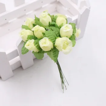 1 Букет из 12 головок искусственной розы, имитирующий бутон розы на свадьбе, украшение из искусственных цветов для вечеринки