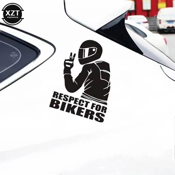 1 шт. Наклейка для автомобиля Respect for Bikers, Виниловые светоотражающие забавные наклейки на авто, 3D Наклейки для мотоциклов 15x11 см