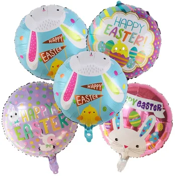 10шт 18-дюймовый Пасхальный Фольгированный Гелиевый шар Rabbit Air Globos Морковный Куриный шар Happy Easter Rabbit Balloons Пасхальный декор
