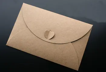 10шт крафт-бумаги в западном стиле, большой винтажный бумажный конверт в форме сердца для украшения упаковки свадебных приглашений/открыток