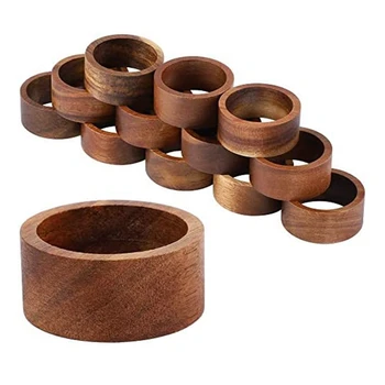 12 предметов, держатель для салфеток для обеденного стола, деревянные декоративные кольца для салфеток для украшения стола