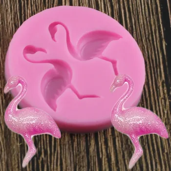 3D Фламинго Силиконовые Формы Кекс Топпер Фондант Плесень DIY Вечерние Инструменты Для Украшения Торта Конфеты Глина Шоколадные Формы