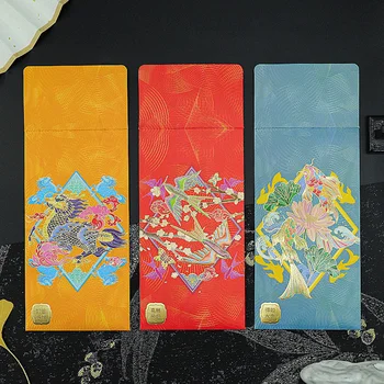 6 Шт Красных Конвертов Новогодний Пакет Карманные Бумажные Мешочки для денег в Китайском стиле 2024 Декор