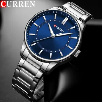 CURREN Sport, мужские часы, лучший бренд, роскошные Синие Военные Водонепроницаемые Мужские часы, Кварцевые наручные часы делового человека из нержавеющей стали 8430