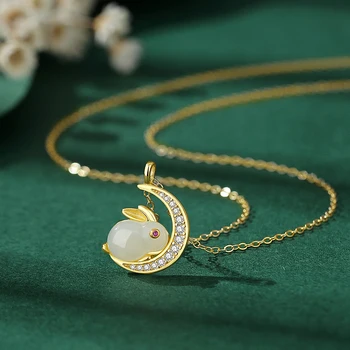 CYJ CZ Золотой Кролик Европейское Ожерелье из 100% стерлингового Серебра S925 Пробы для Женщин, Подарок на День Рождения, Ювелирные изделия
