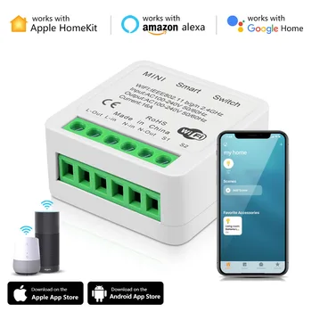 Mini Homekit Cozylife / Приложение Tuya Smart Life Smart Breaker Relay LED Light Беспроводная Автоматизация WIFI Switch Siri Alexa Google Home