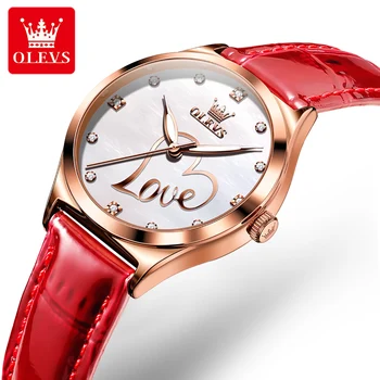 OLEVS 5580 Роскошные женские часы Модный женский классический дизайн для женских кварцевых часов из водонепроницаемой кожи