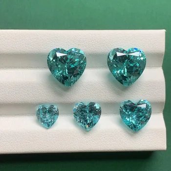 Ruif Высококачественное красивое сердце, цвет Параиба, выращенный в лаборатории драгоценный сапфир, полудрагоценный камень для изготовления роскошных ювелирных изделий