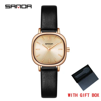 SANDA Модные повседневные женские наручные часы, лучший бренд класса Люкс, водонепроницаемый браслет из нержавеющей стали, кварцевые женские часы, платье Montre Femme