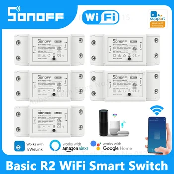 SONOFF eWeLink WiFi Switch BASIC R2 10A Автоматизация умного дома Модуль реле выключателя света своими руками для Alexa Google Assistant
