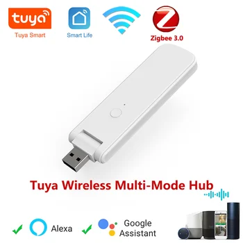Беспроводной многорежимный шлюз Tuya Zigbee 3.0 Hub Smart Home Bridge для автоматизации через Smart Life Работает с Alexa Google Home
