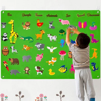Детские истории из фланелевой фетровой доски для малышей, большая настенная раскадровка игрушек для раннего развития малышей