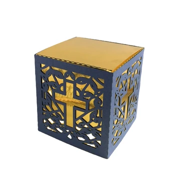 Коробка шоколада с крестообразным вырезом для свадьбы, крещения, подарочные коробки для душа ребенка