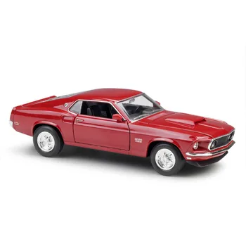 Красный Металлический Сплав в масштабе 1:24, Классическая Автомобильная Модель 1967 года Ford Mustang Boss 429, Коллекция Игрушек для Детей