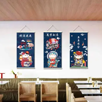 Креативная японская роспись для украшения стен ресторана Lucky Cat