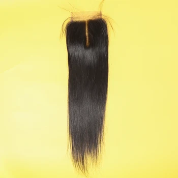 кружевная застежка 4x4, прямые волосы Remy, человеческие волосы, Средняя Свободная часть, Обесцвеченные узлы с детскими волосами