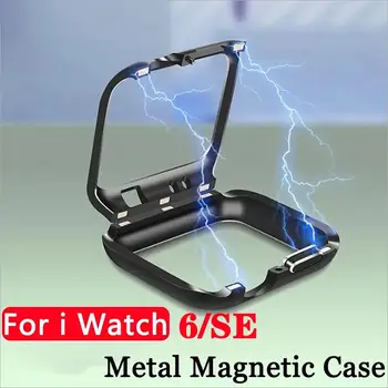Магнитные Защитные Чехлы Для Apple Watch Серии 6 SE 5 4 40 мм 44 мм Для iWatch 44 мм 40 мм Металлическая Магнитная Рамка Бампера Откидная Крышка