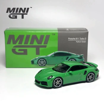 Модель легкосплавного автомобиля MINIGT 1: 64 Turbo S 911 Python Green MGT525