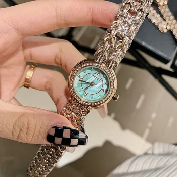 Модные Женские часы с браслетом, Элегантные Женские кварцевые часы с бриллиантами, Маленький циферблат, Простые женские наручные часы Relojes Mujer