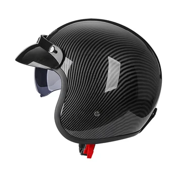 Мотоциклетный шлем с рисунком из углеродного волокна с открытым лицом, скутер Casco Pilot, мужские мотоциклетные емкости Напрямую с завода