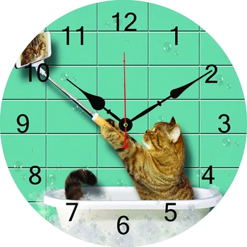 Настенные часы с кошкой, современный дизайн, гостиная, спальня, украшение офиса, кухонные часы, художественные настенные часы, домашний декор