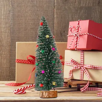 Настольная Рождественская елка, декоративное Праздничное окно, Елка, Веселое Рождественское украшение, украшение из сосновых иголок, мини-Рождественская елка