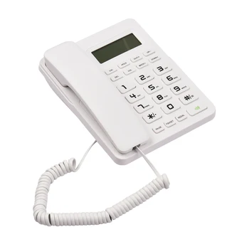 Настольный проводной стационарный телефон Стационарный телефон Большая кнопка для пожилых людей ЖК-дисплей телефона с функцией отключения звука / повторного набора / громкой связи