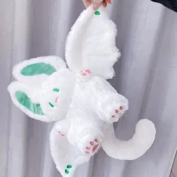 Новая плюшевая игрушка Kawaii Flying White Rabbit Аниме Кролик с крыльями летучей мыши Мягкая кукла Успокаивает Спящего ребенка Игрушки для милых девочек Подарки