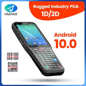 Оперативная память 4G ROM 64G Android 10 Портативный Мобильный 1D 2D Сканер Терминал Передачи данных IP66 Прочный КПК 4G Wi-Fi GPS BT для Управления WMS 2022New