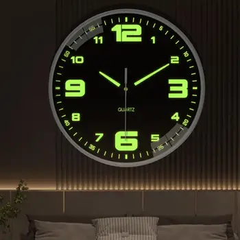 Отличные цифровые часы Настенные часы на батарейках, светящиеся в темноте, Декоративные 30-сантиметровые настенные часы в гостиной, бесшумные часы