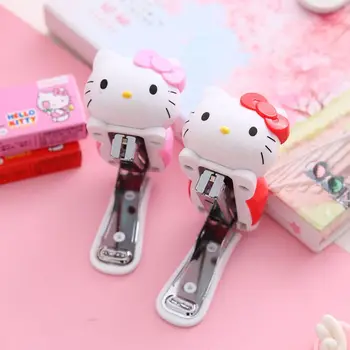 Подлинный набор студенческих мини-степлеров Sanrio Family в стиле Кавайной Кошечки Переплетная машина Канцелярские Подарки