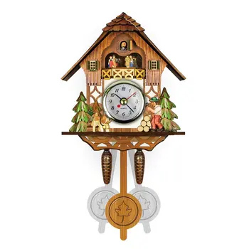 Практичные Художественные Креативные Круглые Красочные Деревенские Декоративные настенные часы для дома из антикварного дерева в европейском стиле