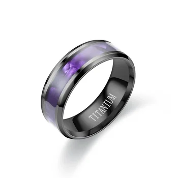 Прямая поставка, персонализированное кольцо из черной титановой стали для мужчин, кольцо для пары из нержавеющей стали, подарок на день рождения, простой и изысканный