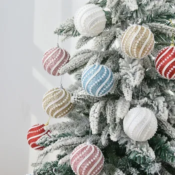 Рождественские украшения Украшения для Рождественской елки Красочные шары 8 см Подвесной шар Рождественский декор Праздничные принадлежности для переодевания