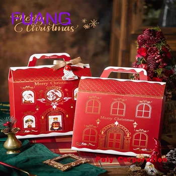 Складные бумажные коробки для рождественских подарков, напечатанные золотой фольгой, Подарочные коробки с шестью квадратными сетками, подарочная коробка для рождественской упаковки для малого бизнеса