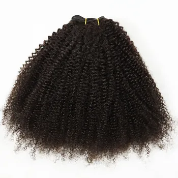 Уток из человеческих волос Разные Афро Кудрявые Пучки натуральных Бразильских человеческих волос натурального цвета по 100 грамм Каждая штука