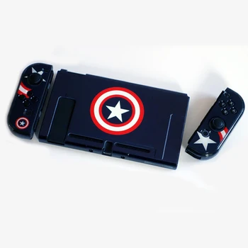 Жесткий разъемный защитный чехол для ПК Marvel Captain America для игровой консоли Switch NS, полное покрытие с принтом Человека-паука, защитная оболочка, Пункт